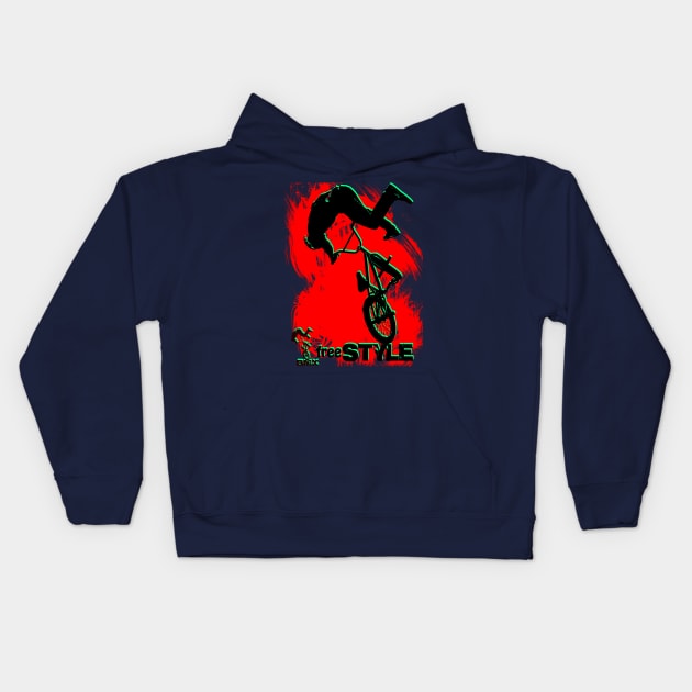 bmx freestyle - 02 Kids Hoodie by hottehue